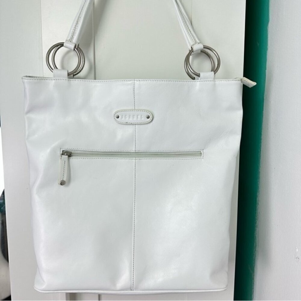Joanel White Shoulder Zip Bag